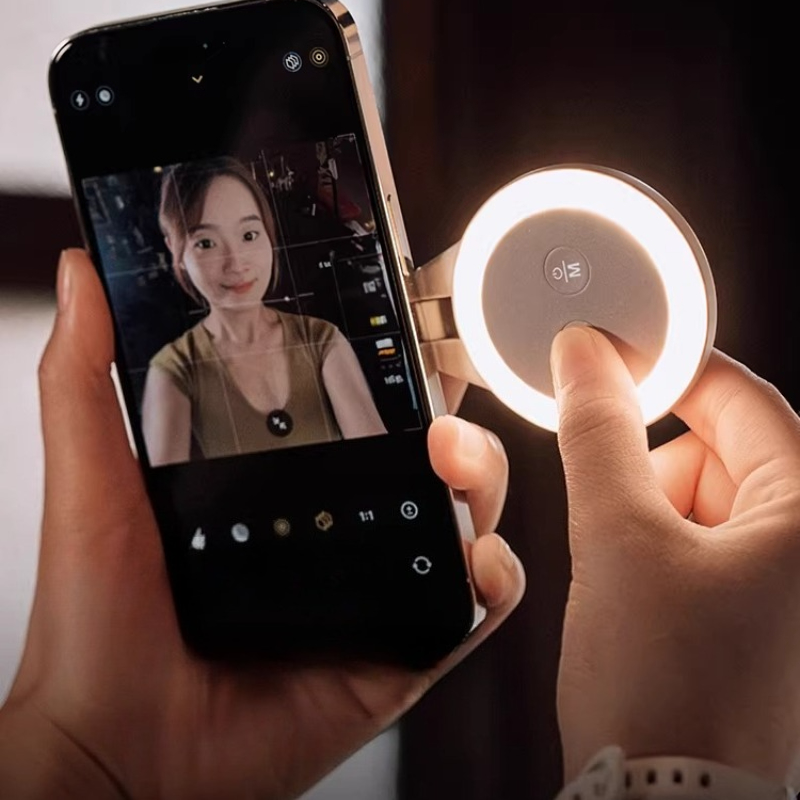 Mini Luz LED Magnética para selfies 3 modos de brillo ajustable para teléfono inteligente