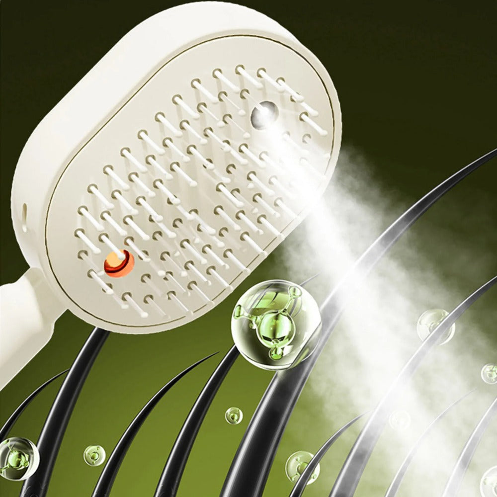 Cepillo de masaje multifuncional, Cepillo Eléctrico Para el Cabello Con Vapor, carga USB-C