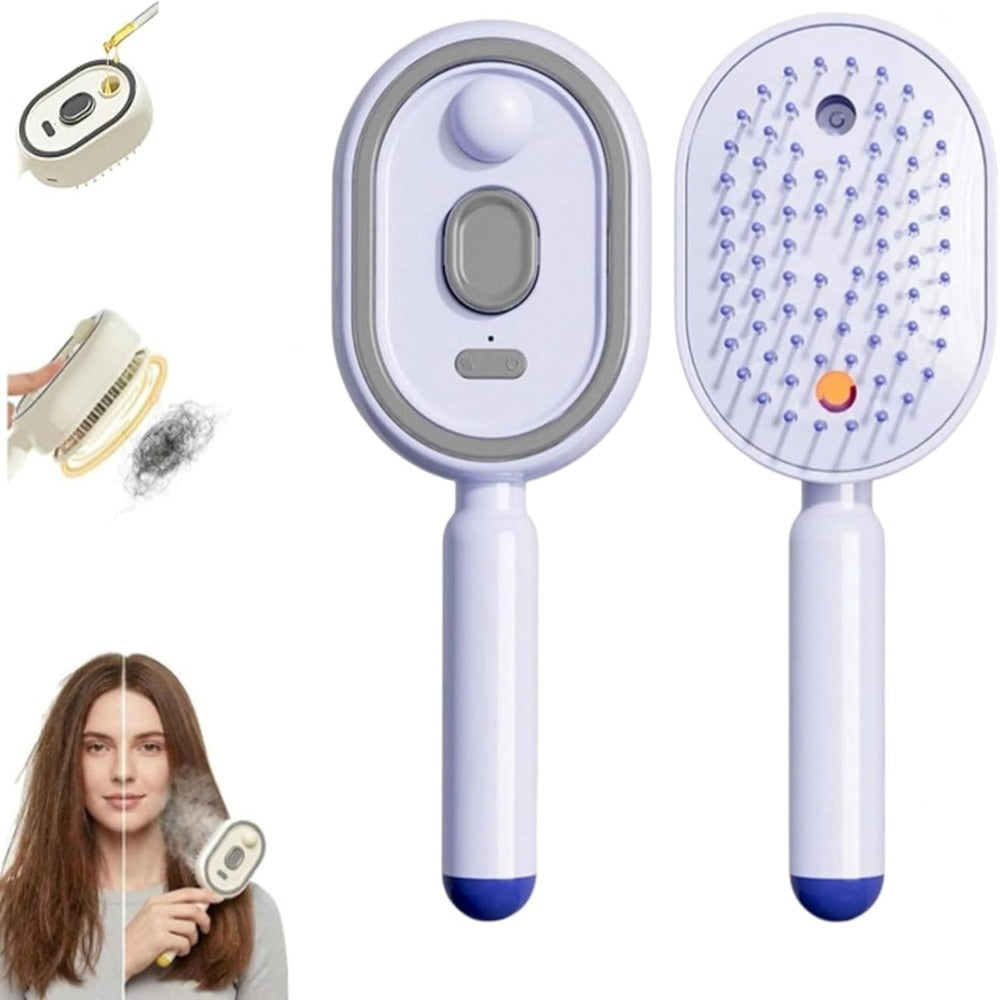 Cepillo de masaje multifuncional, Cepillo Eléctrico Para el Cabello Con Vapor, carga USB-C