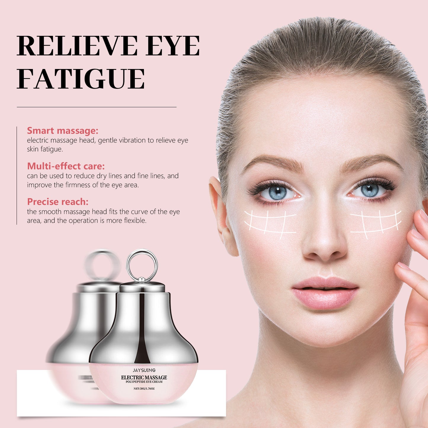Crema Hidratante para ojos, masaje eléctrico, vibración, alivia la fatiga, ojeras, antiarrugas, suavizante