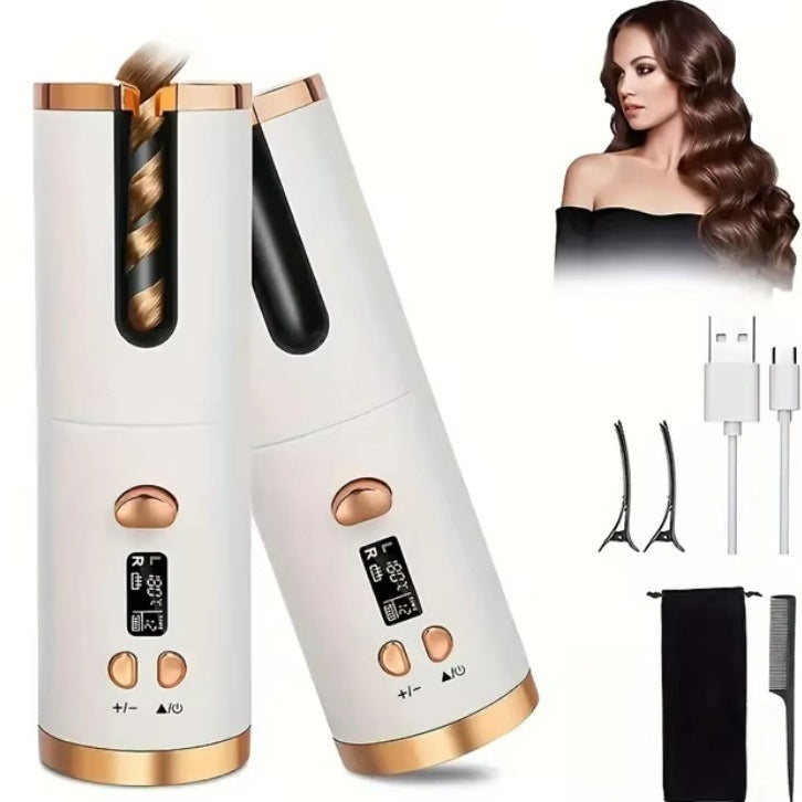 Rizador de pelo automático, rizador de pelo inalámbrico para peinar el cabello, calentamiento rápido automático