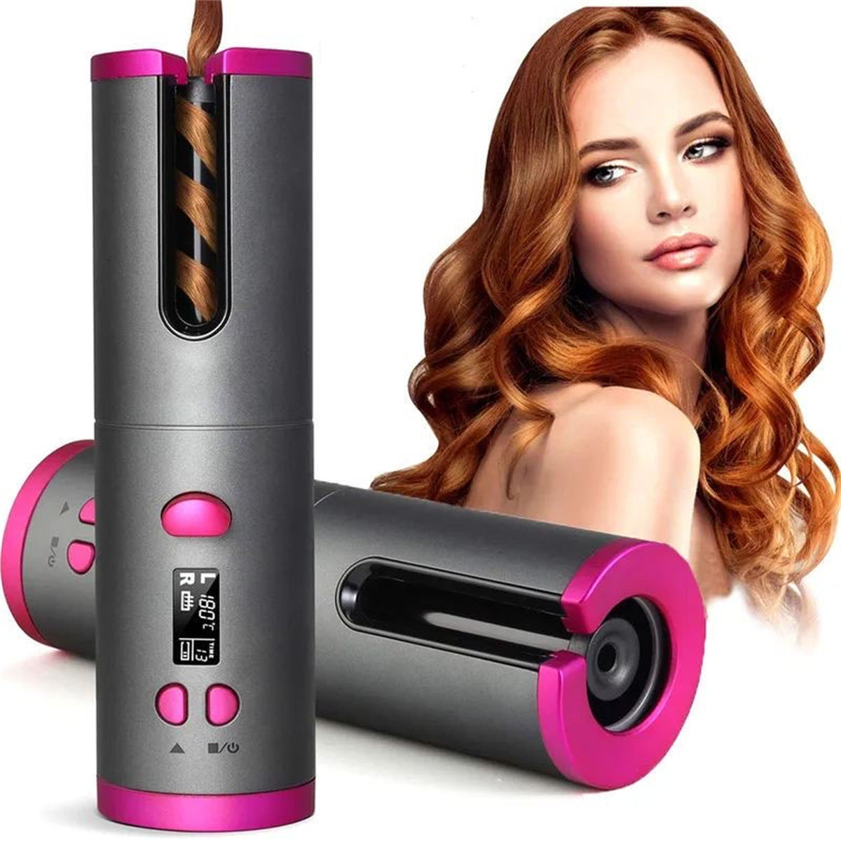 Rizador de pelo automático, rizador de pelo inalámbrico para peinar el cabello, calentamiento rápido automático