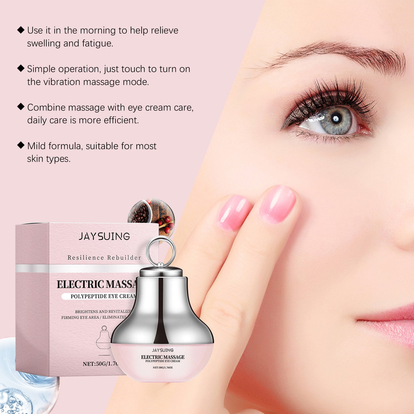 Crema Hidratante para ojos, masaje eléctrico, vibración, alivia la fatiga, ojeras, antiarrugas, suavizante