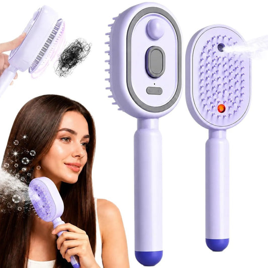 Cepillo de masaje multifuncional, Cepillo Eléctrico Para el Cabello Con Vapor, carga USB-C